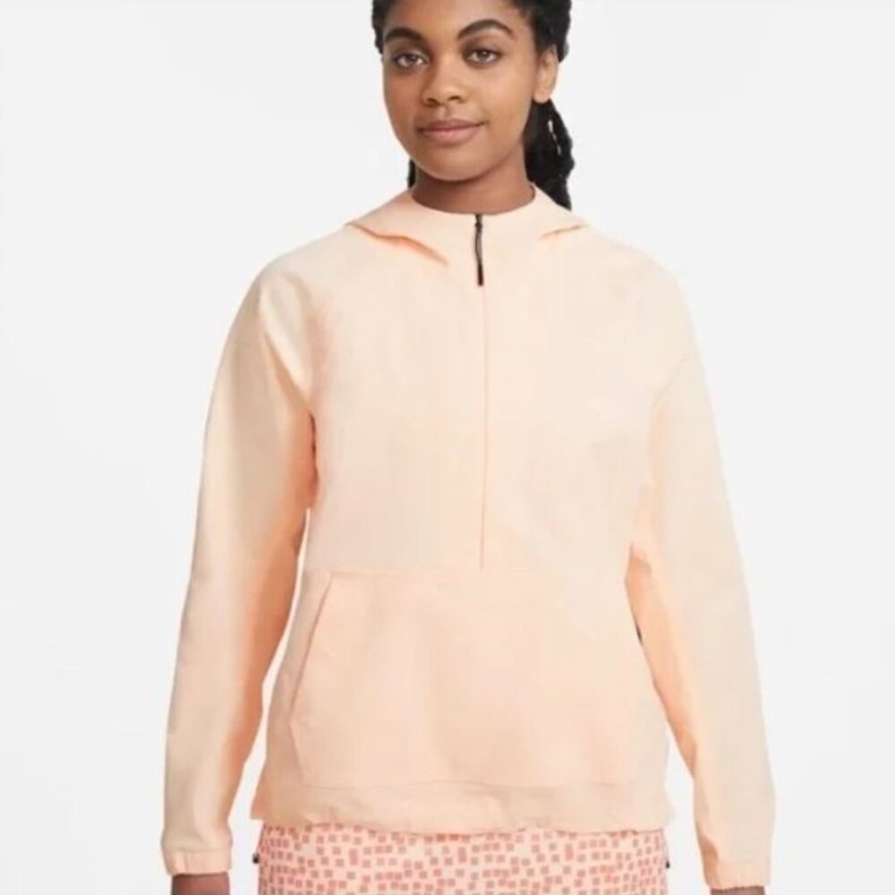 Nike Repel Women's Printed Golf Anorak Packable Jacket Bright Orange, X Large
